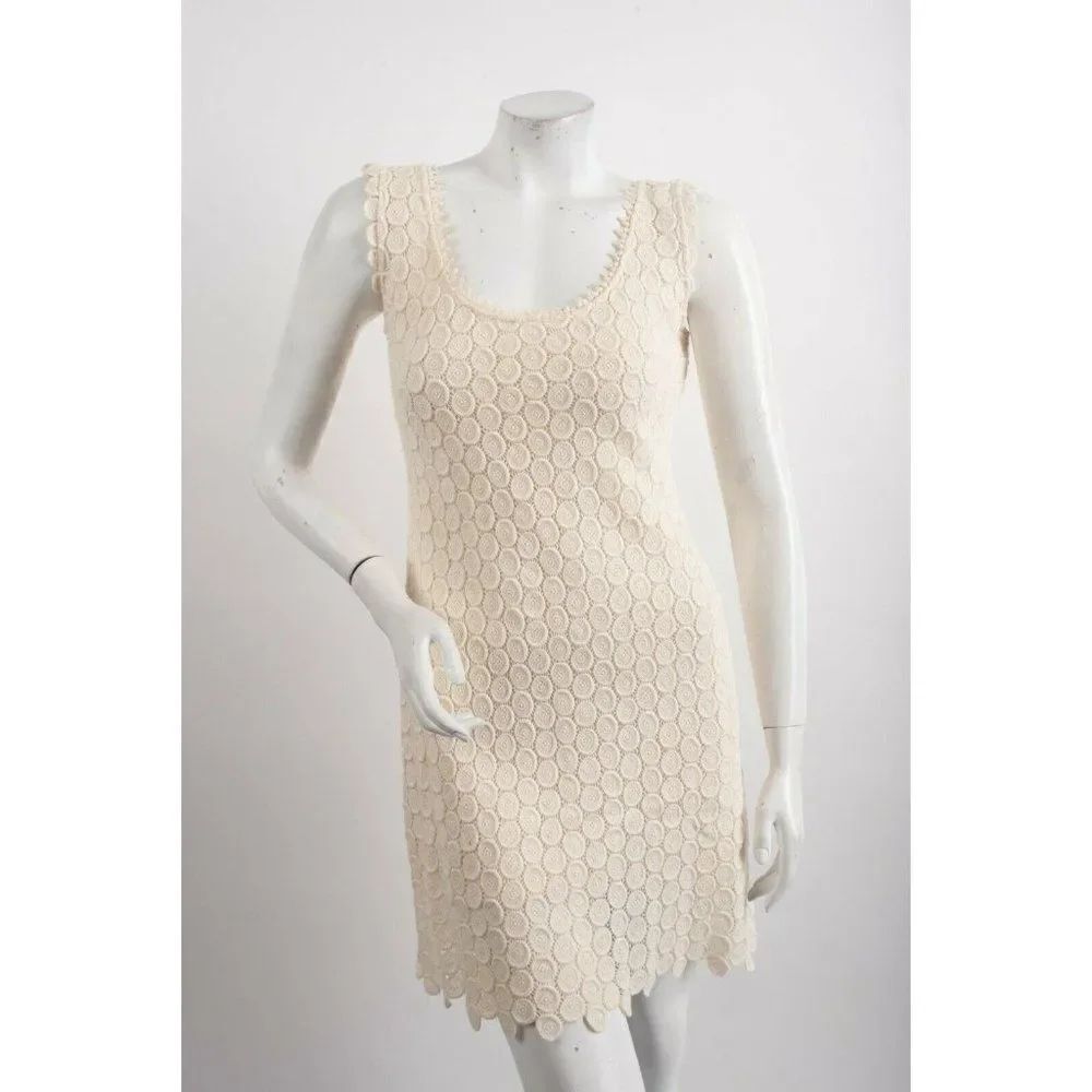 Yoana Baraschi Womens Crochet Cocktail Dress Sz 4